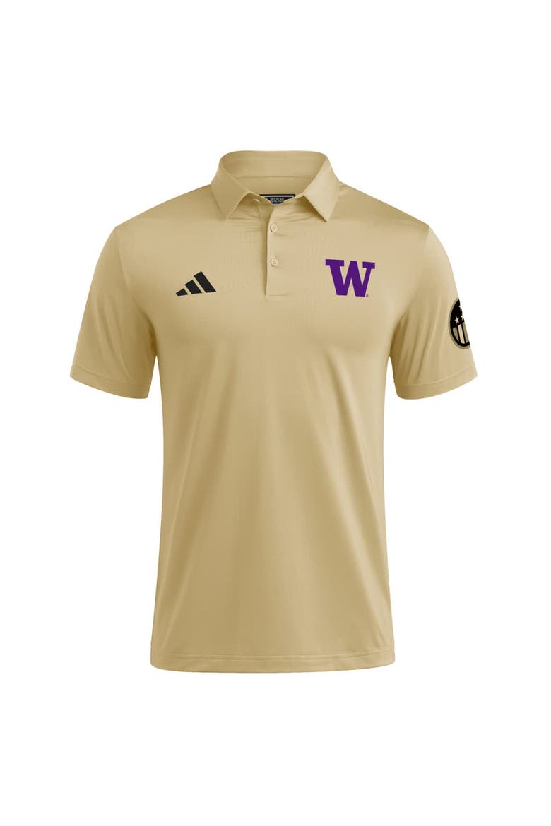 Men's adidas Tan Washington Huskies Salute to Service Ultimate365 Solid Polo, Alternate, color, Tan