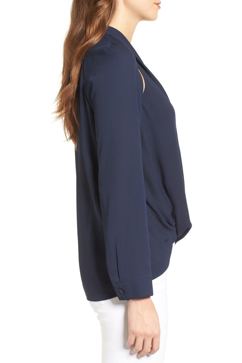 Cutout Surplice Top, Alternate, color, NAVY NIGHT