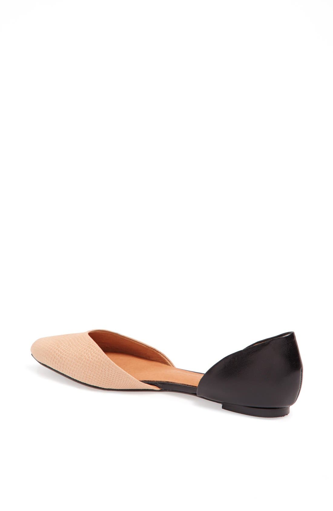 'Leta' d'Orsay Flat, Alternate, color, NUDE/ BLACK NAPPA
