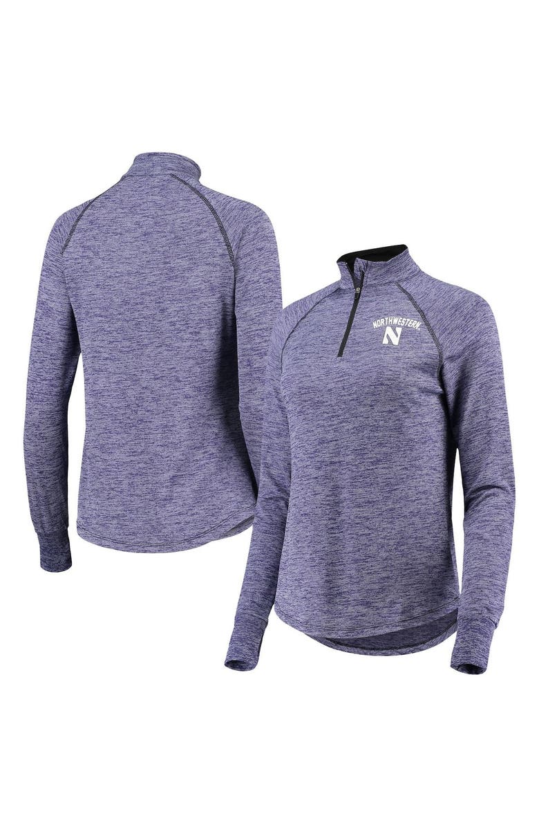 COLOSSEUM Women's Colosseum Purple Northwestern Wildcats Bikram Lightweight Fitted Quarter-Zip Long Sleeve Top, Alternate, color,