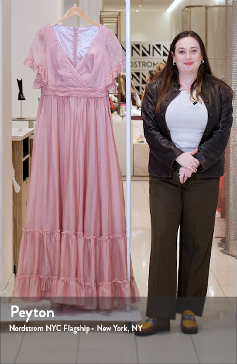 Knot Long Sleeve Satin Dress, sales video thumbnail