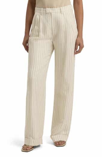Paige Pinstripe Straight Leg Pants