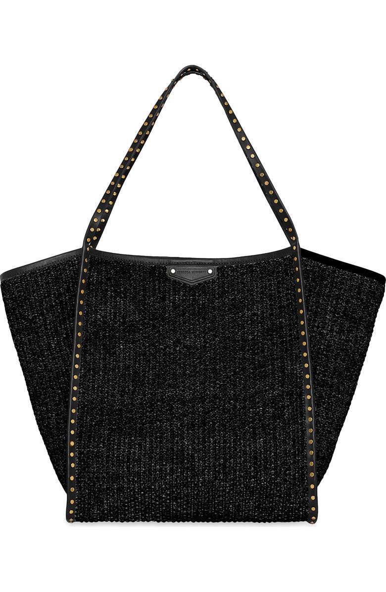 Rebecca Minkoff Dylan Raffia Tote Bag, Main, color, Black