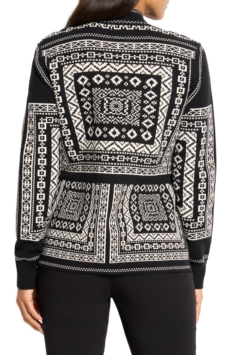 NIC+ZOE Nordic Nights Reversible Knit Jacket, Alternate, color, Black Multi