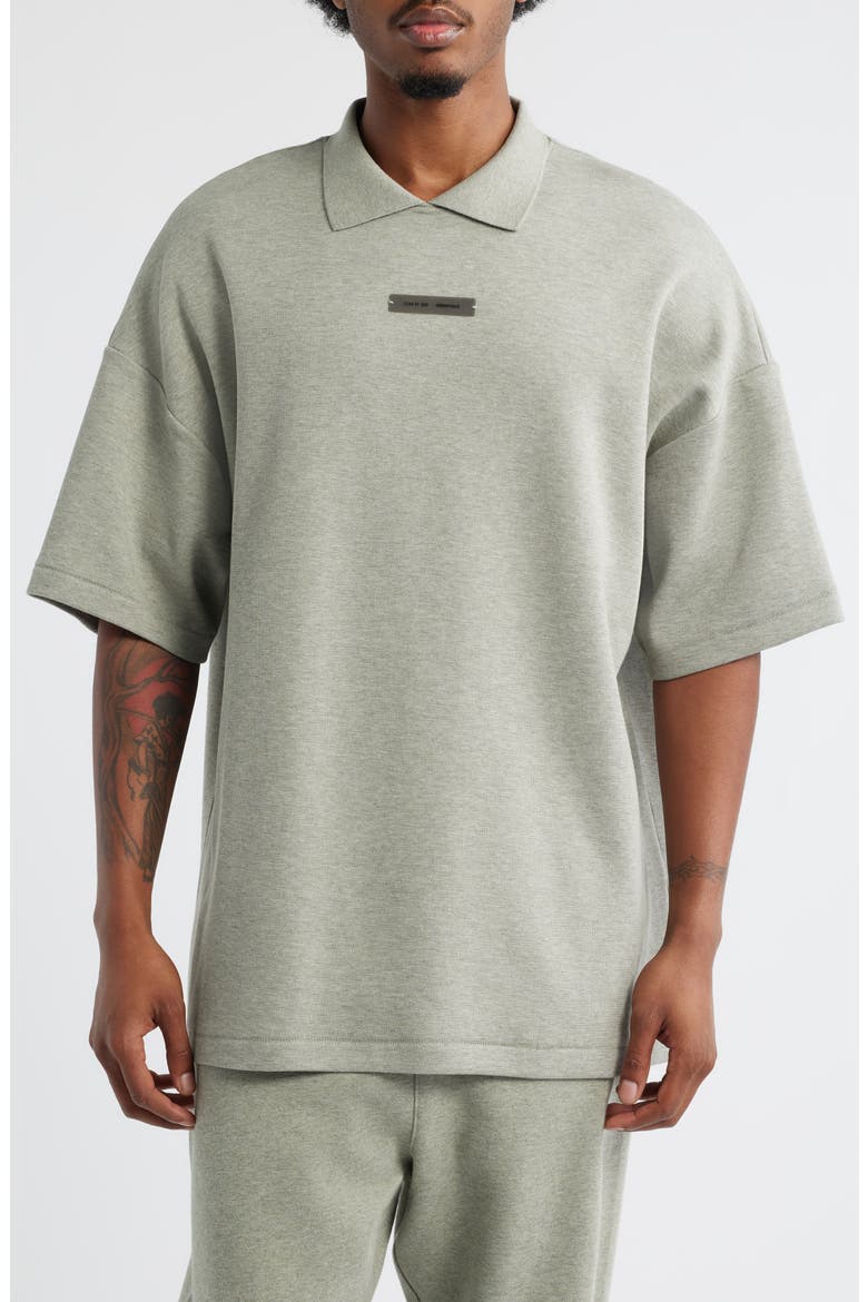 '90's Fit Piqué Polo, Main, color, CONCRETE HEATHER