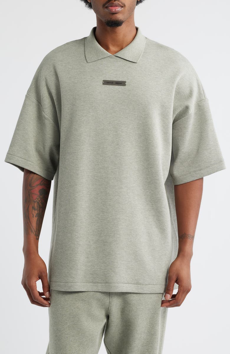 Fear of God Essentials '90's Fit Piqué Polo, Main, color, Concrete Heather