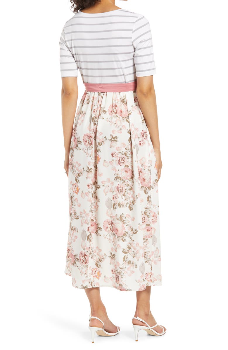 Savi Mom Florence Tie Waist Maternity Maxi Dress, Alternate, color, 