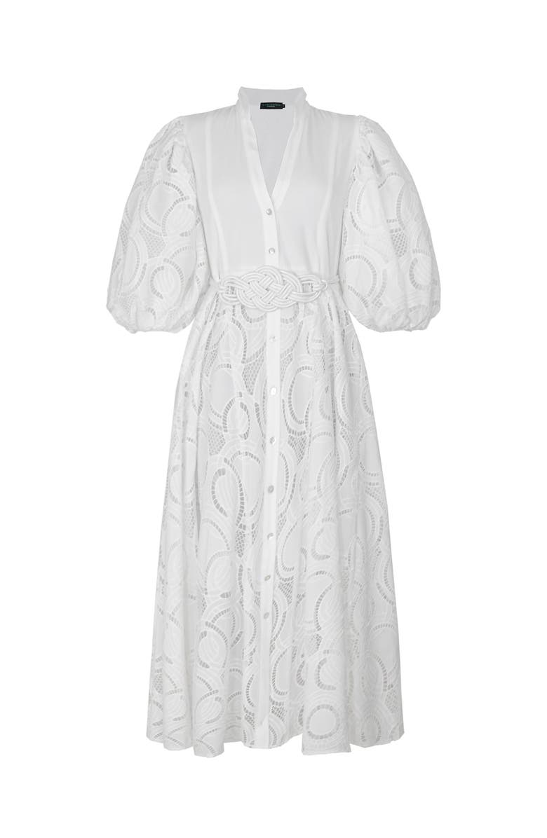 NO PISE LA GRAMA Bromelia Dress, Main, color, White Eyelet