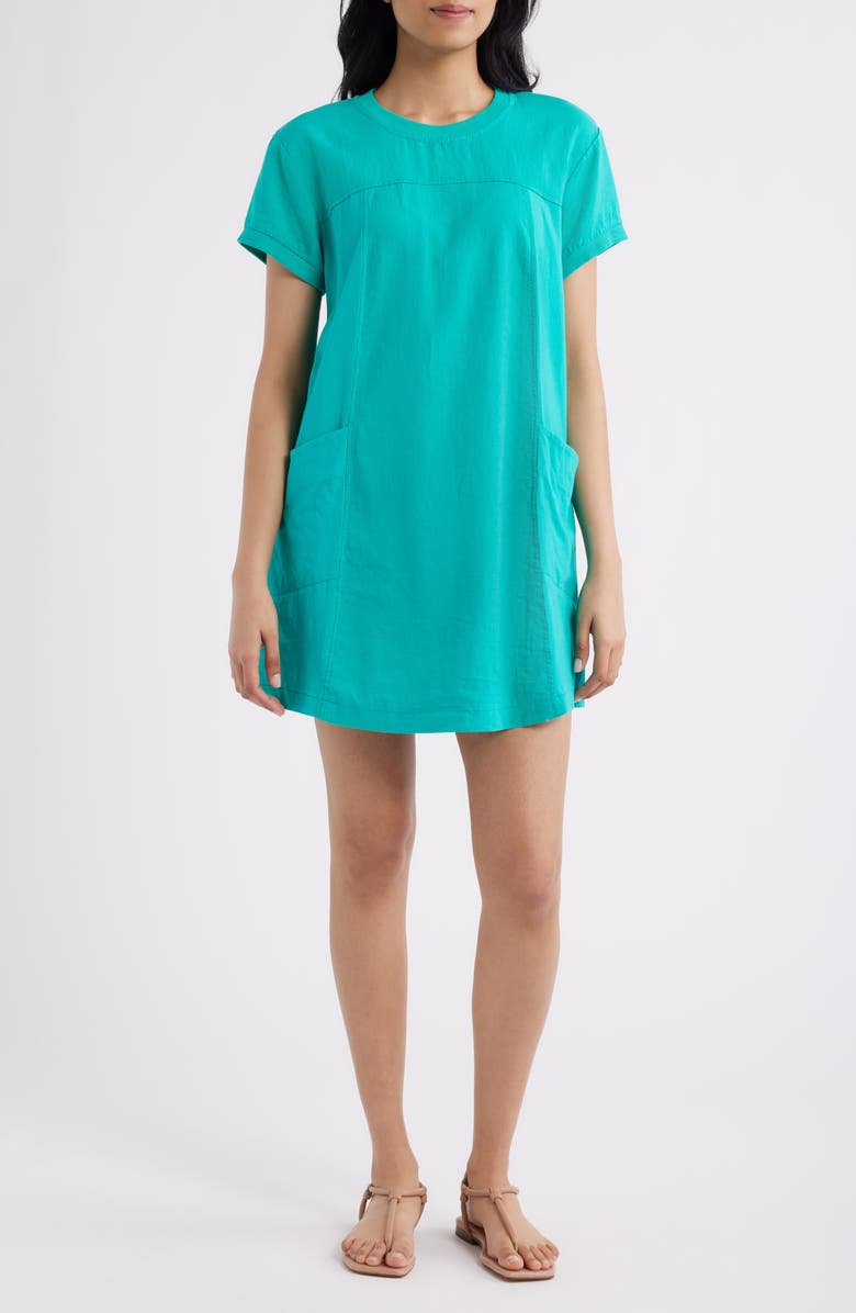 CITY BLUES Crewneck Minidress, Main, color, Kelly
