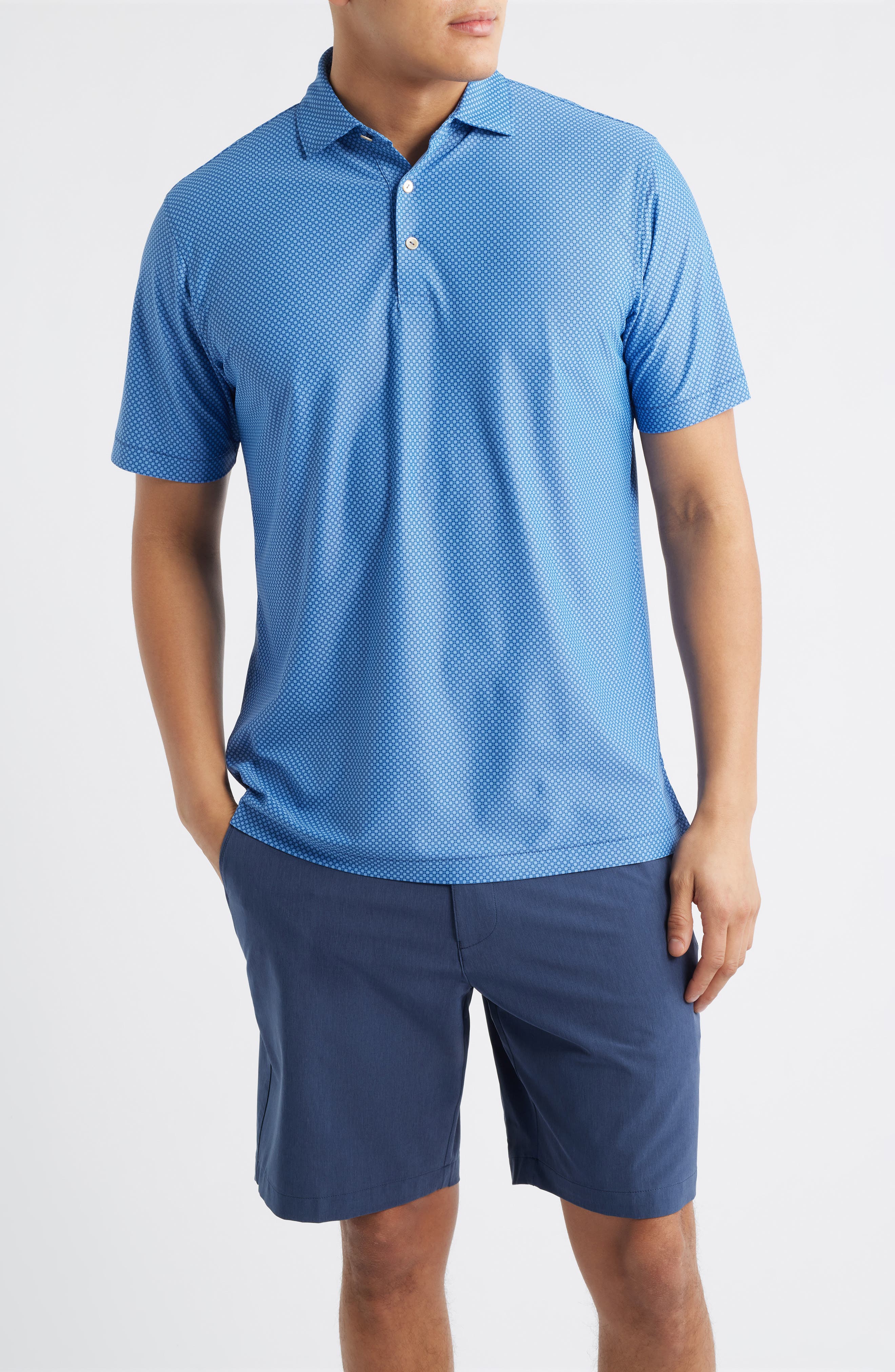Grand Microprint Performance Pique Golf Polo