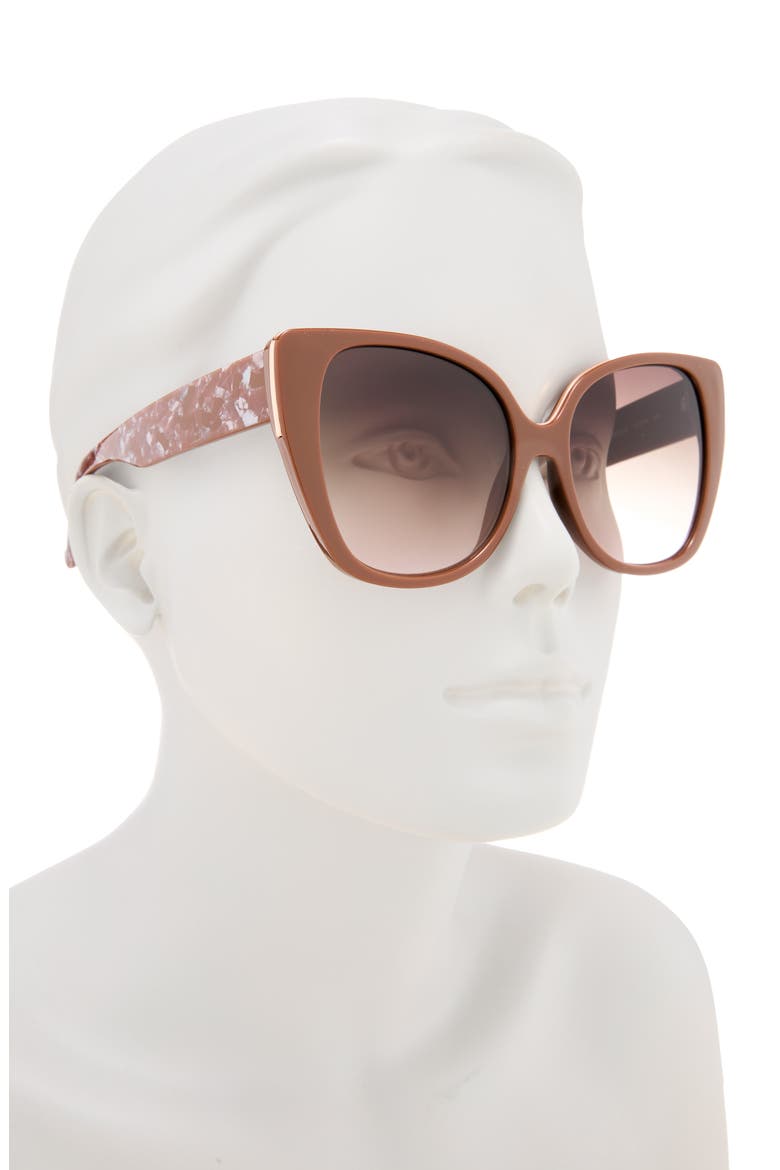 62mm Cat Eye Sunglasses, Alternate, color, BROWN