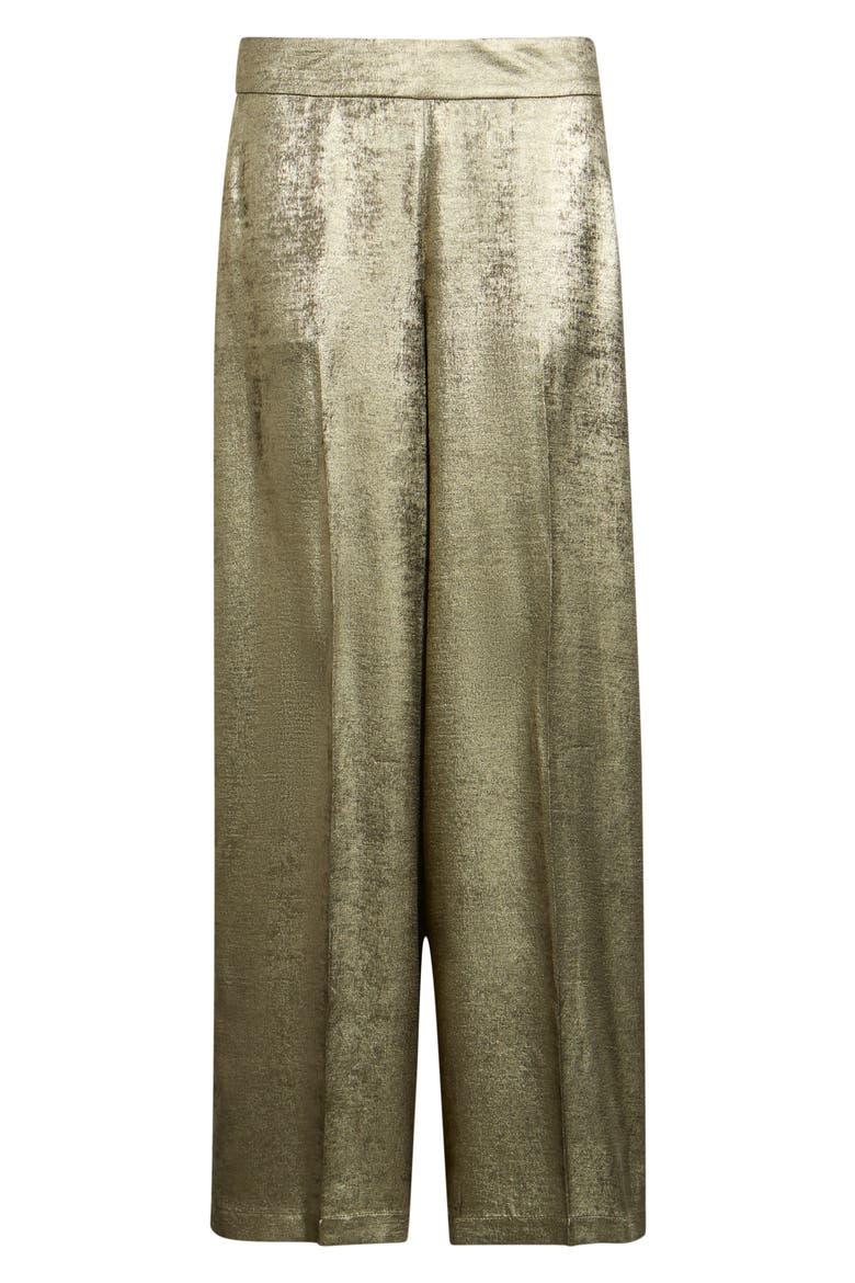 Foil Wide Leg Pants, Main, color, BLACK GOLD