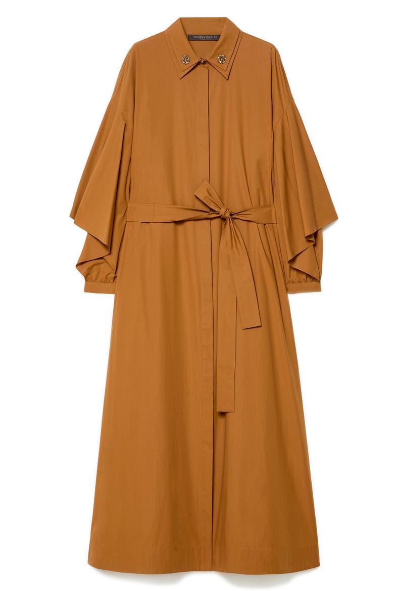 Nanfora Long Sleeve Cotton Shirtdress, Alternate, color, SIENA