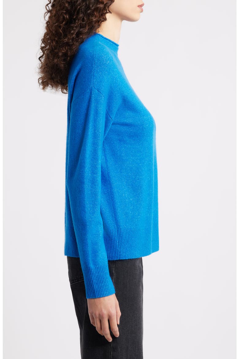 Funnel Neck Sweater, Alternate, color, BLUE PRINCESS