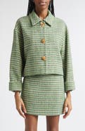 Carolina Herrera Metallic Tweed Crop Jacket