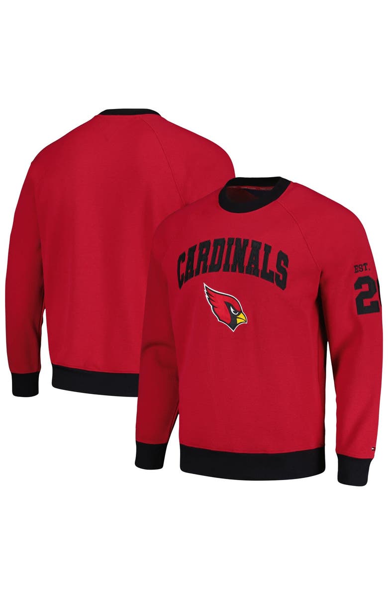 Tommy Hilfiger Men's Tommy Hilfiger Cardinal Arizona Cardinals Reese Raglan Tri-Blend Pullover Sweatshirt, Main, color, Cardinal