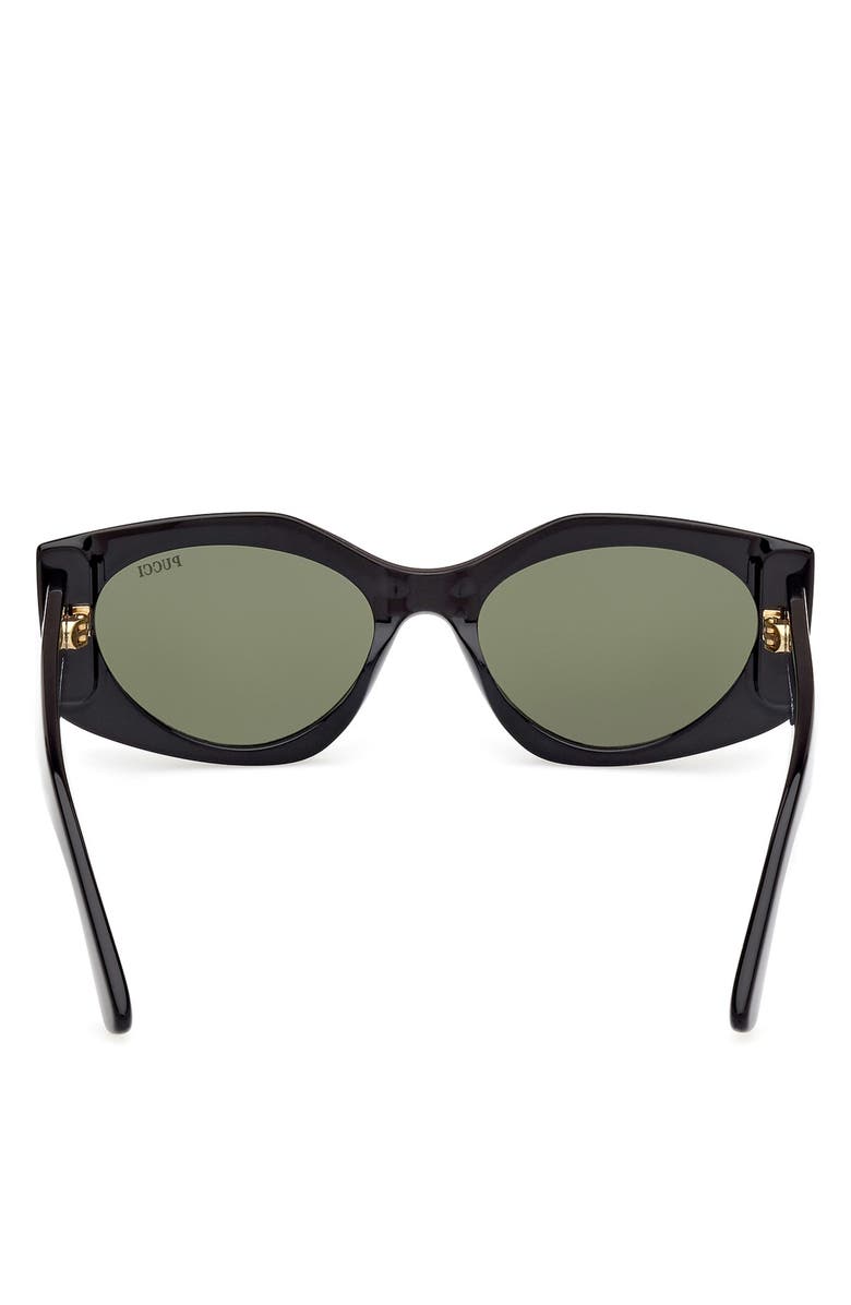 Emilio Pucci Geometric 55mm Sunglasses, Alternate, color, Shiny Black / Green