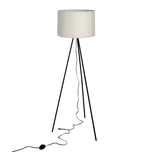 Storied Home 60-watt Metal Floor Lamp With Jute Shade, Black And White