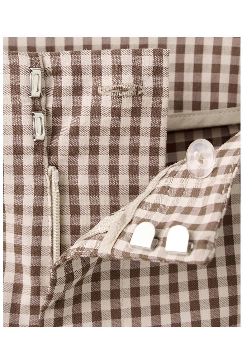 Gingham Print Capris, Alternate, color, BROWN