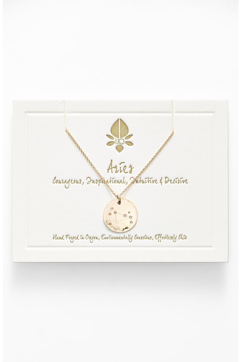 Ija 'Small Zodiac' 14k-Gold Fill Necklace, Main, color, ARIES