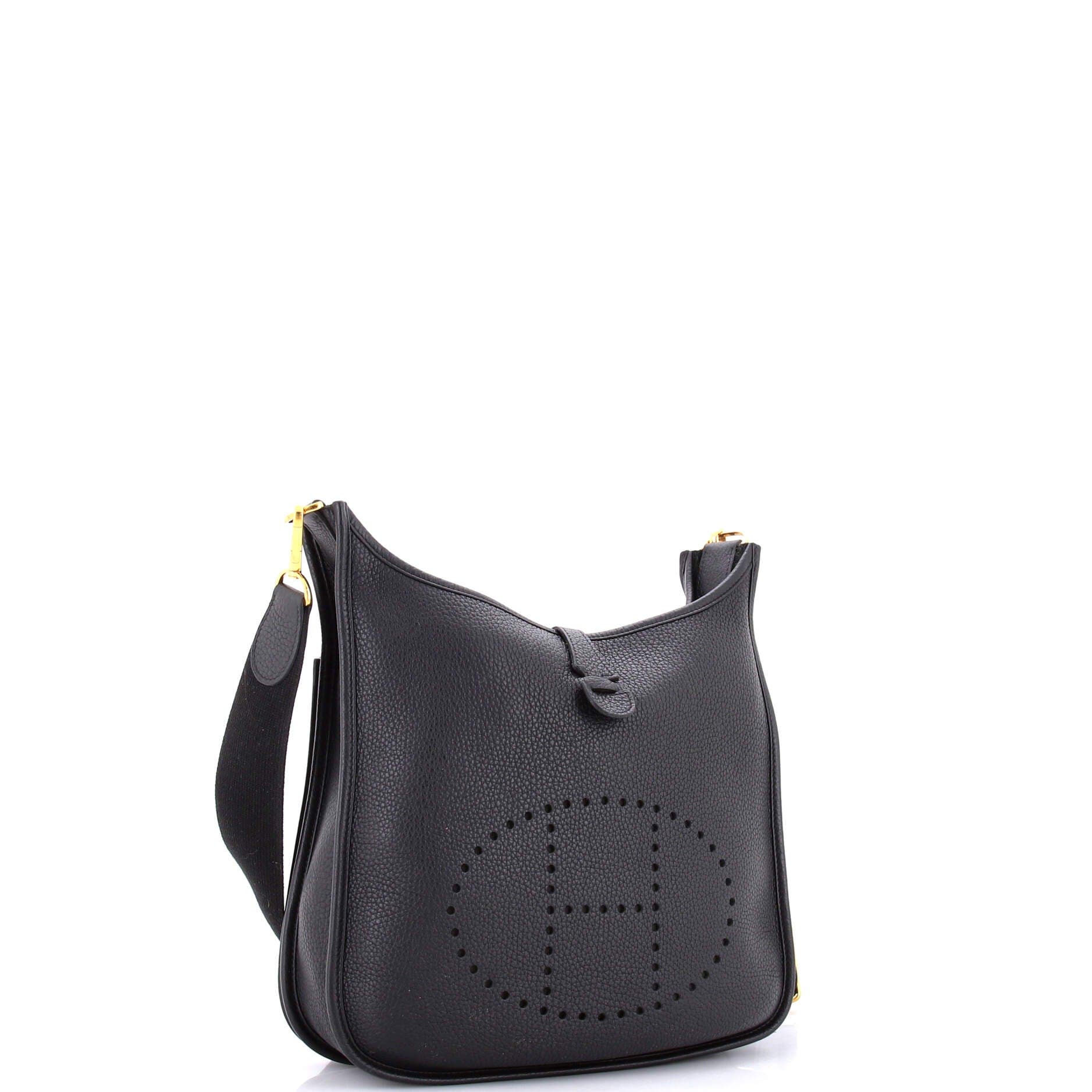 Pre-Owned Hermes Evelyne Bag Gen III Clemence PM, Alternate, color, Noir