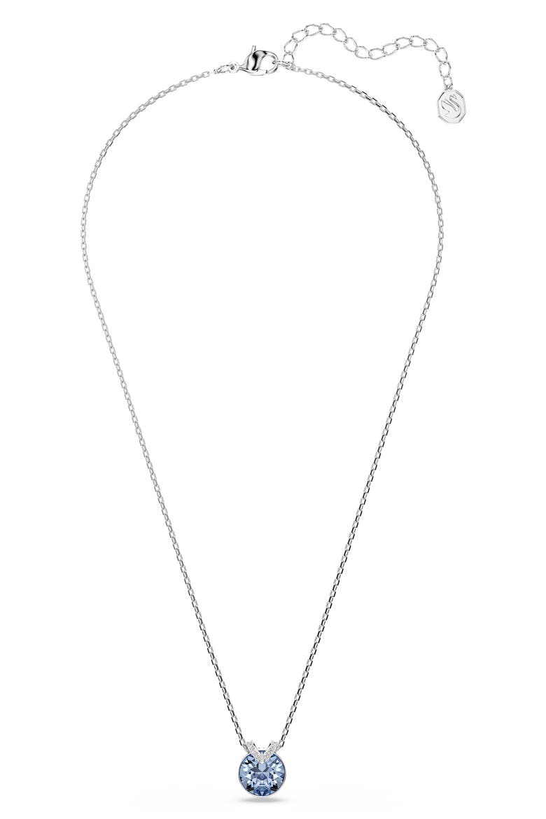 Bella Crystal Pendant Necklace, Alternate, color, BLUE/ SILVER