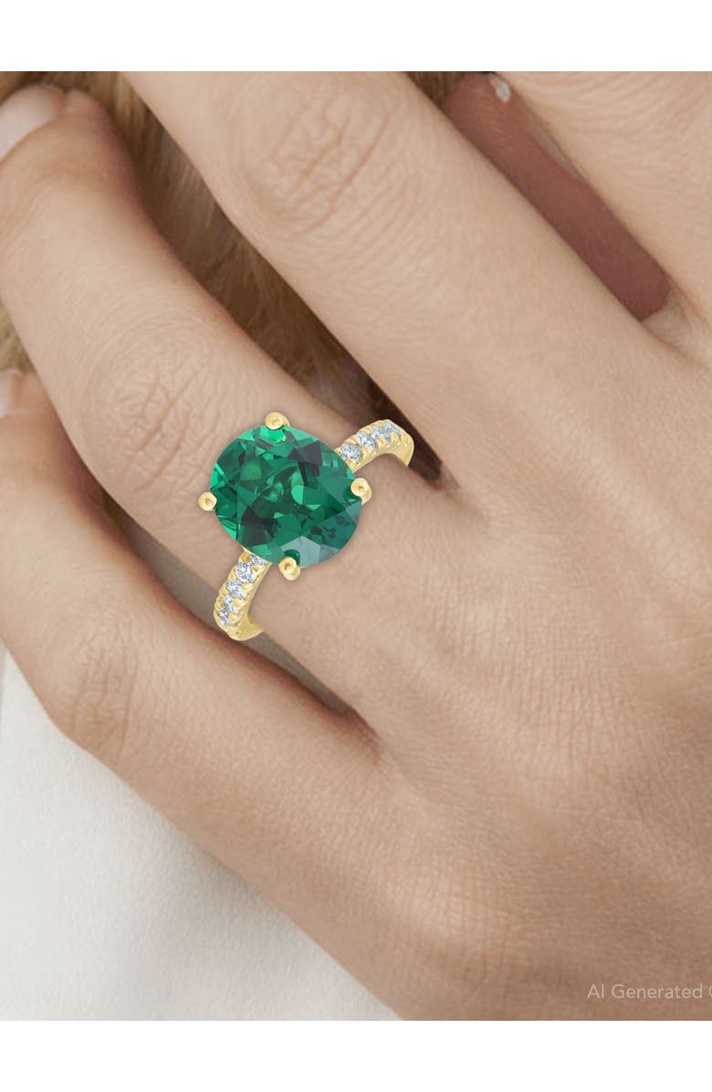 Bliss Diamond Emerald & Diamond 3/8 ct Ring 14k Gold Lab Grown, Alternate, color, 14K Yellow Gold
