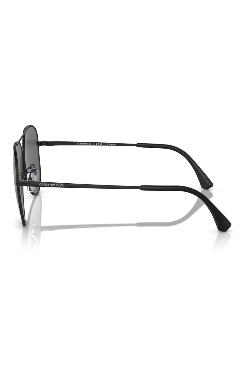 60mm Polarized Pilot Sunglasses, Alternate, color, MATTE BLACK / POLAR GREY