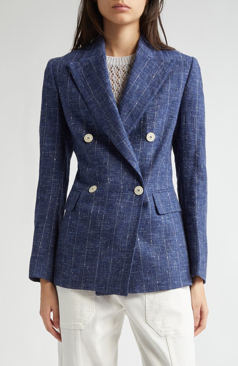 Eleventy Pinstripe Double Breasted Blazer, Alternate, color, 