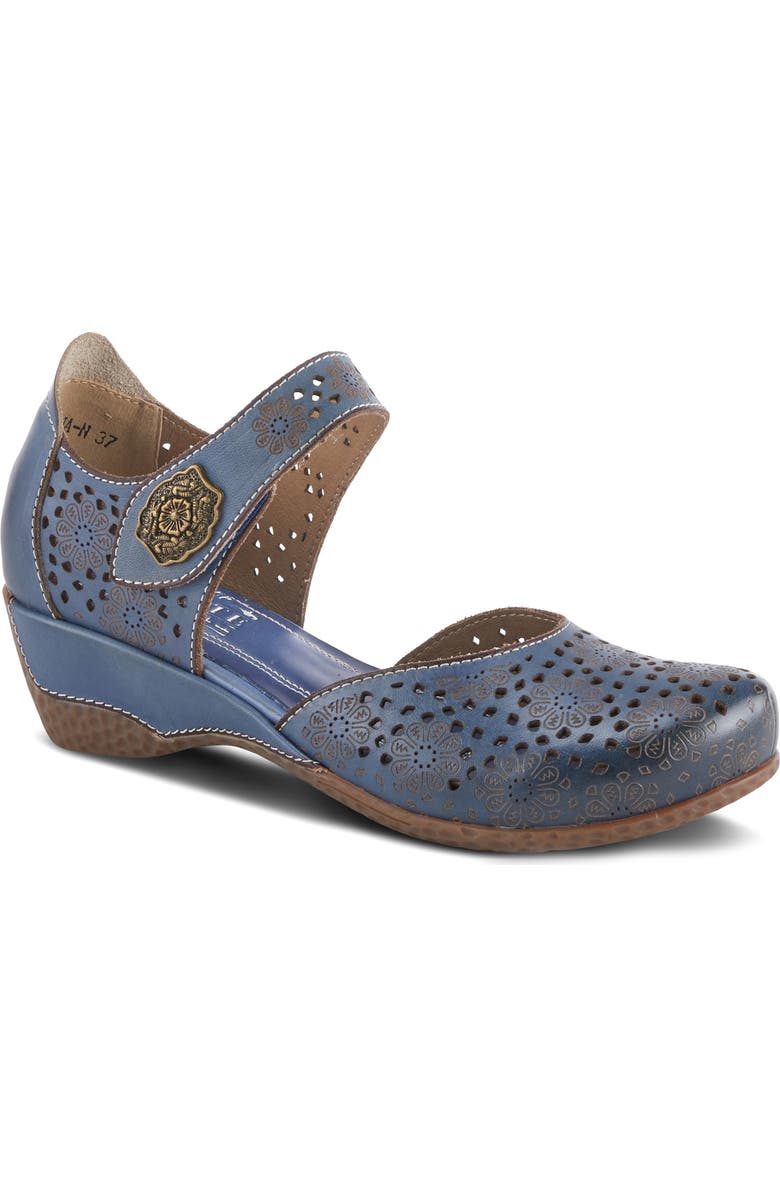 L'Artiste by Spring Step Americana Ankle Strap Clog, Main, color, Navy