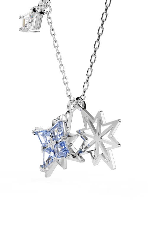 Swarovski Symbolica Rhodium Plated Star Pendant Necklace In Silver