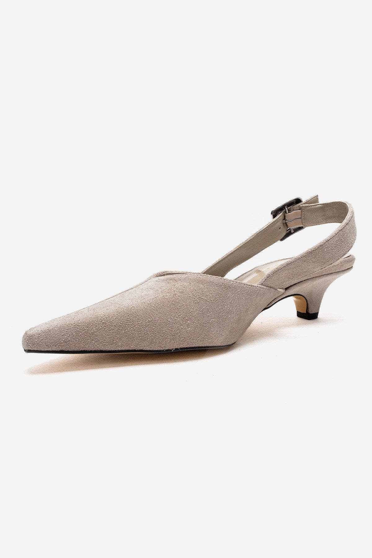 Dioris Leather Slingback Kitten Heel Pump, Alternate, color, Beige Suede