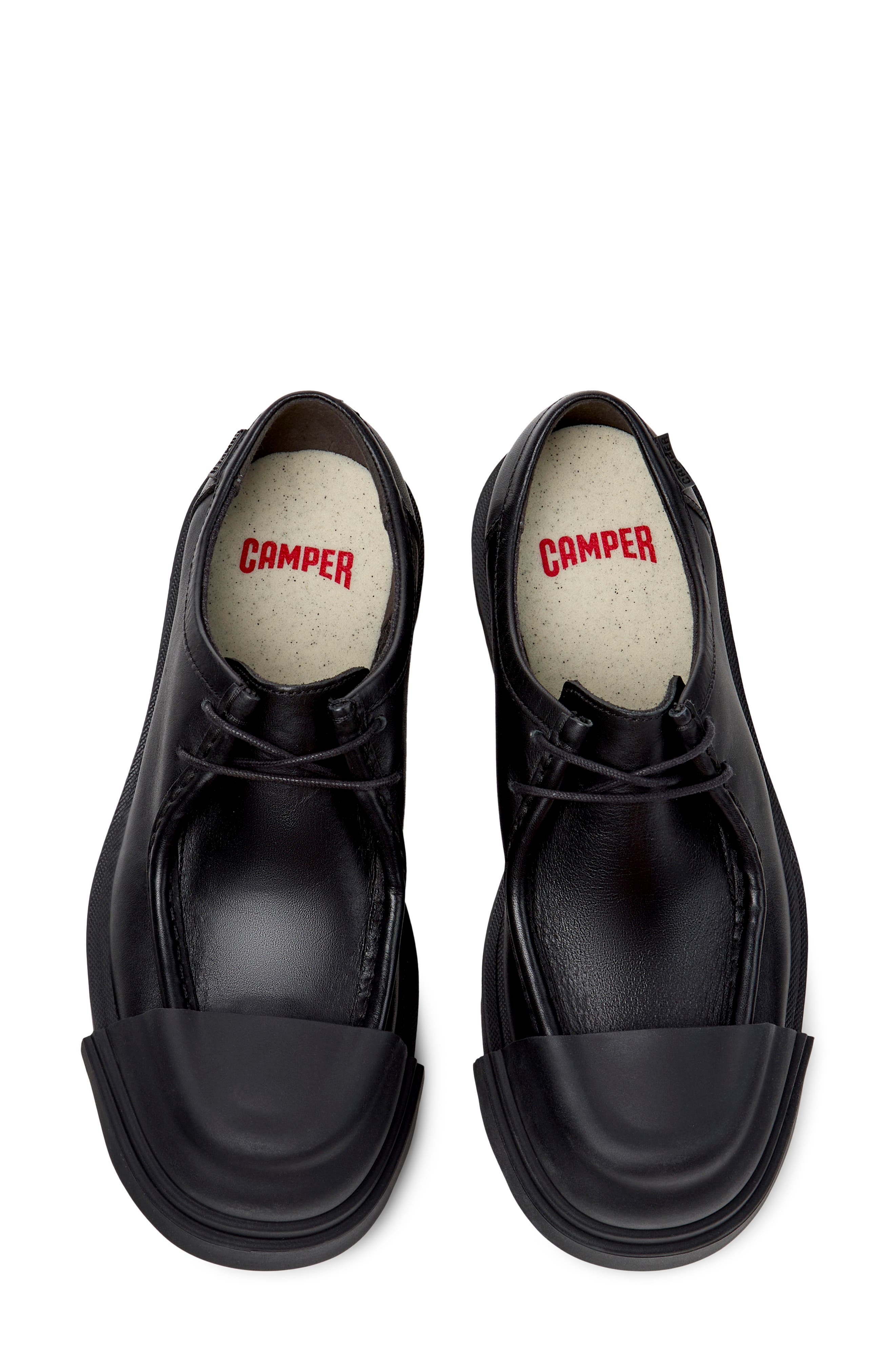 Camper Junction Cap Toe Penny Loafer, Alternate, color, Black Black