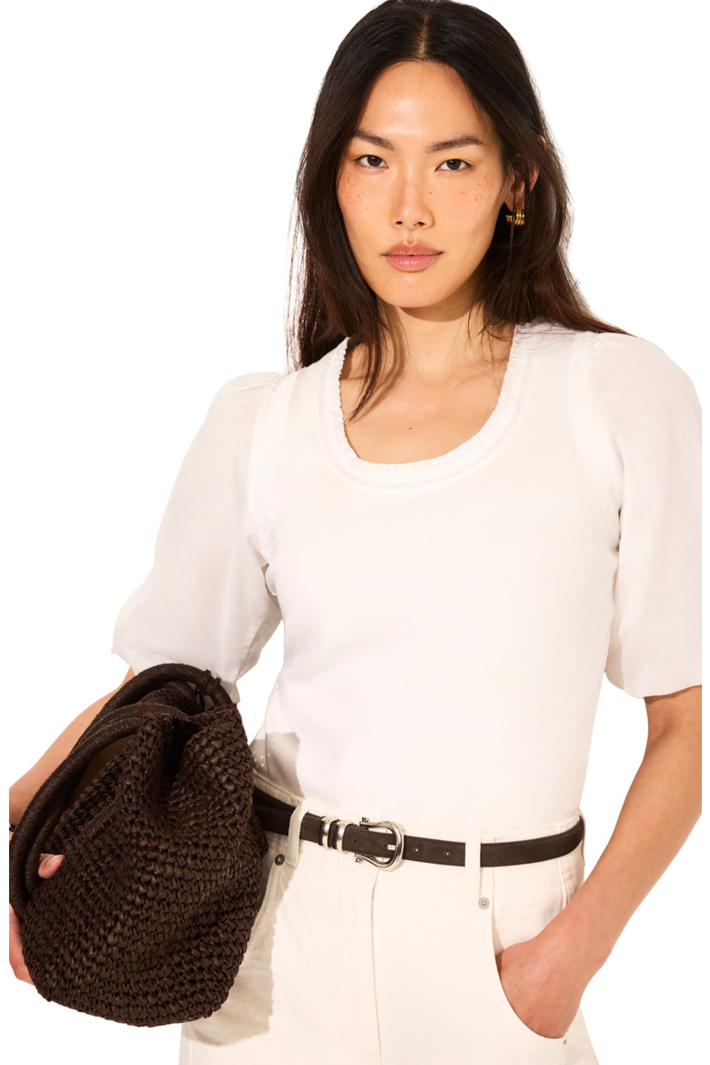 Cotton Puff Sleeve Top, Alternate, color, Ivory