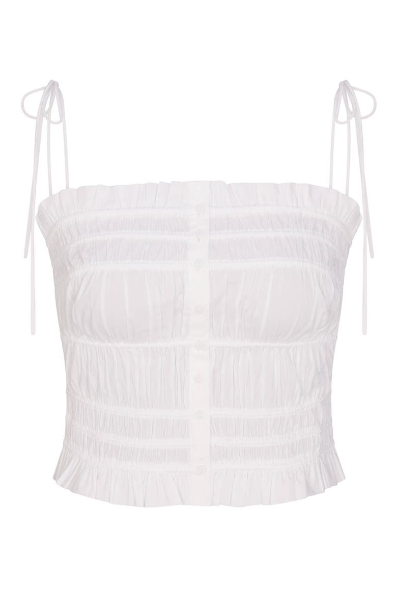 Poplin Apparel Ruffle Camisole, Alternate, color, SNOW
