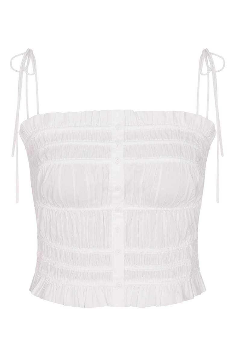 SKIMS Poplin Apparel Ruffle Camisole, Alternate, color, Snow