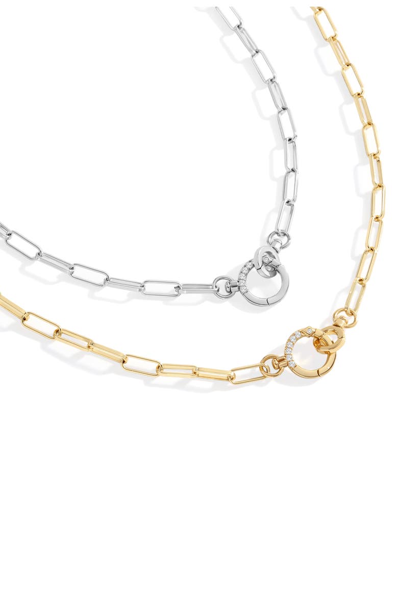 Mint & Lily Pave Mint Paperclip Necklace, Alternate, color,