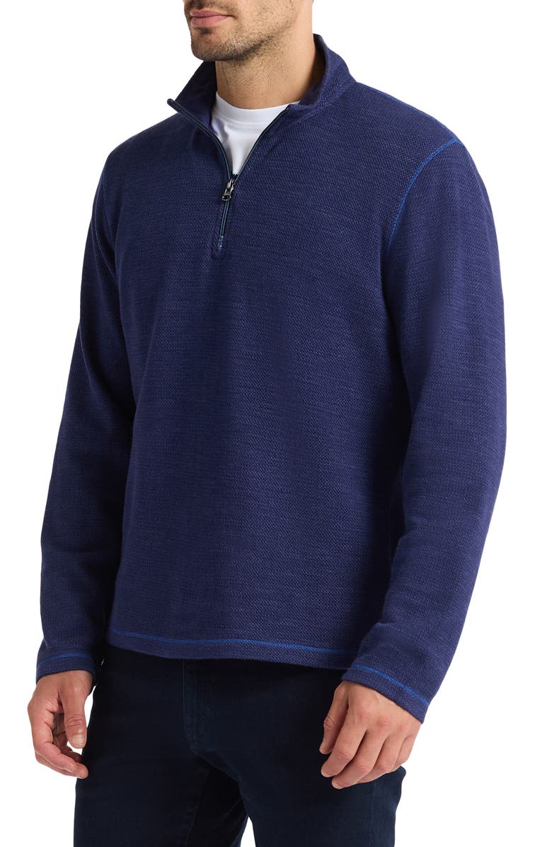 Robert Graham Griffin Quarter Zip Pullover, Alternate, color, Navy