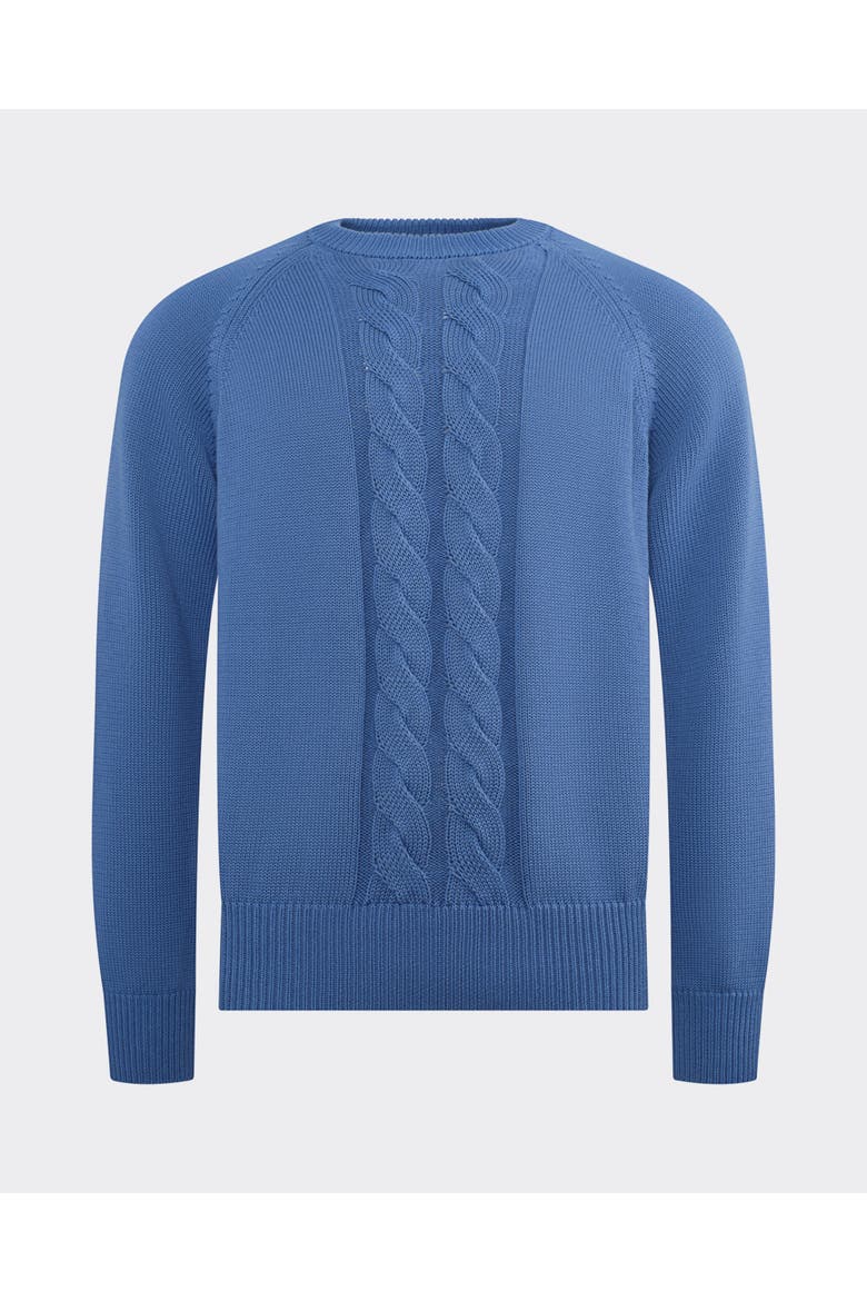 Cotton Cableknit Sweater, Main, color, Denim Blue