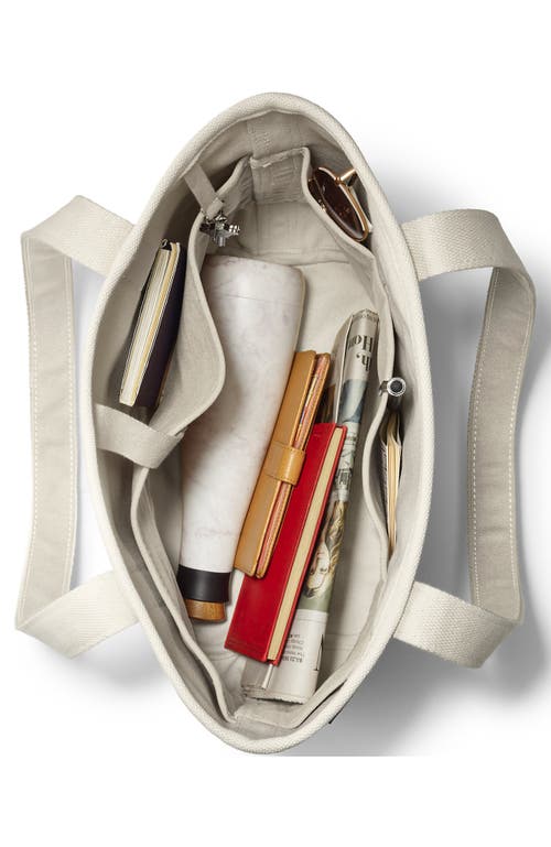 Lands' End Open Top Long Handle Canvas Tote Bag In Natural/natural