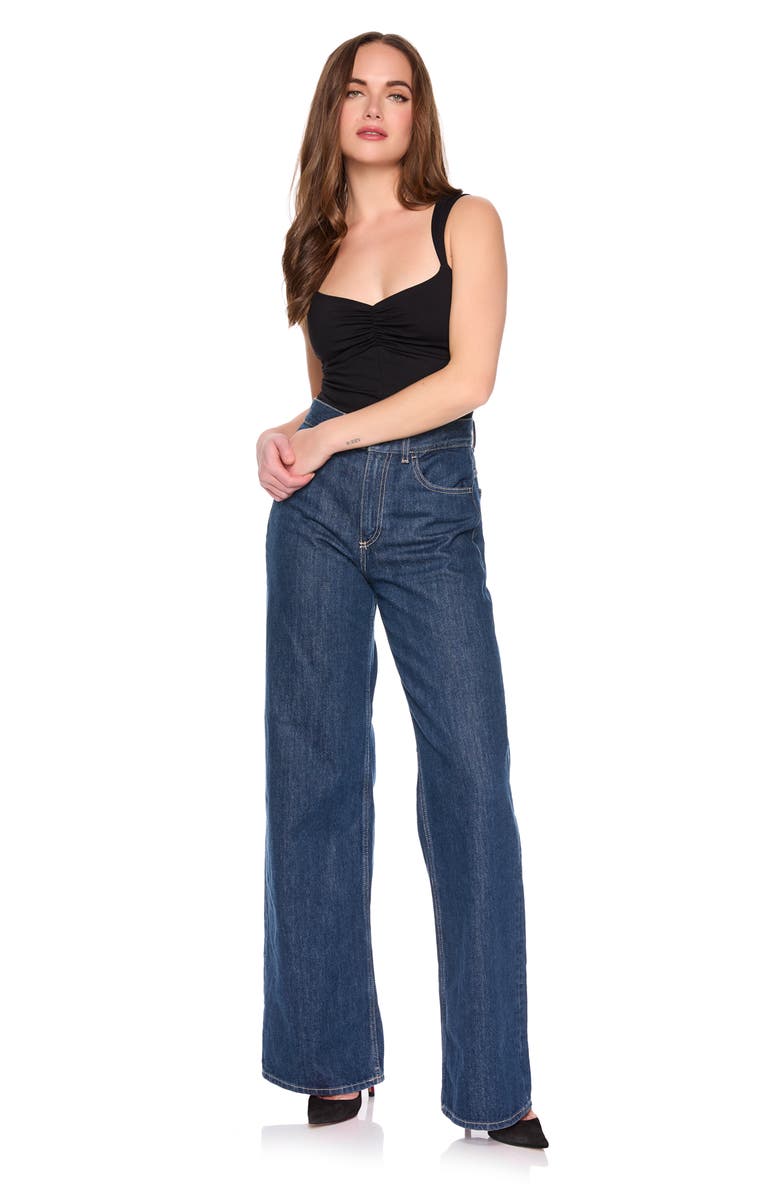 Susana Monaco Gathered Tank, Alternate, color, Black