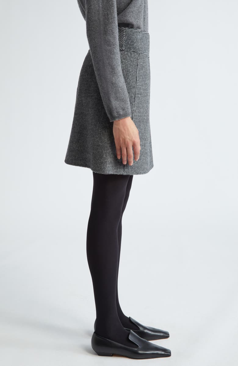 Max Mara Stone Microcheck Wool Blend Skirt, Alternate, color, 