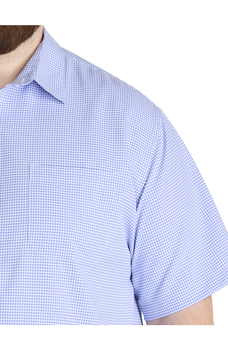 Harbor Bay by DXL Big & Tall Microfiber Small Check Sport Shirt, Alternate, color, Blue