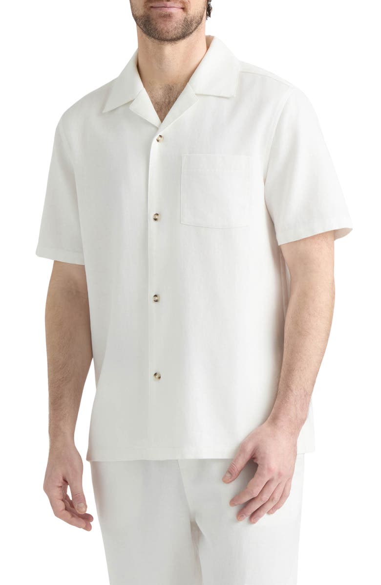 Hunter Fowness Short Sleeve Button-Up Shirt, Main, color, White