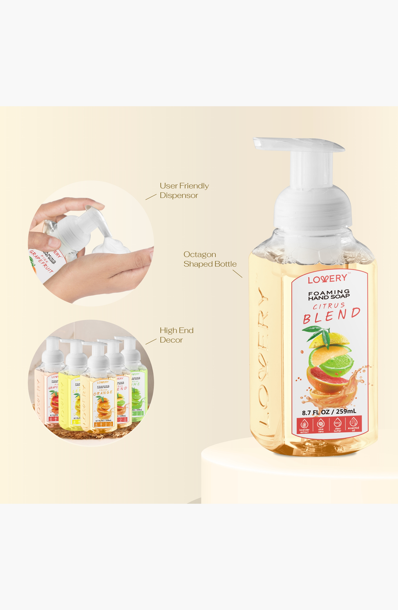 Lovery Citrus Foaming Hand Soap Multipack, Alternate, color, 5 Pack