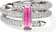 John Hardy Artisan Series 18k Gold Rubellite & Diamond Spear Ring