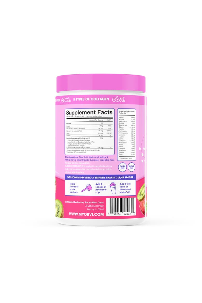 Multi-Collagen Peptide Blend - Nail, Skin & Hair Support Strawberry Kiwi, Alternate, color, None