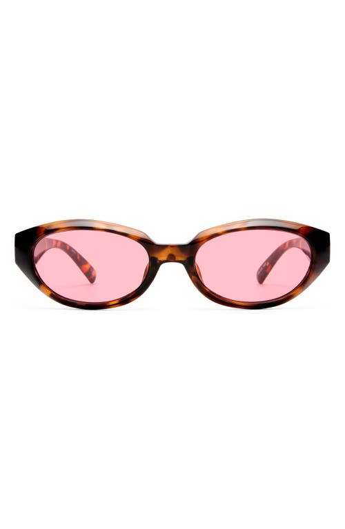 Le Specs Le Bijou 55mm Oval Sunglasses In Brown