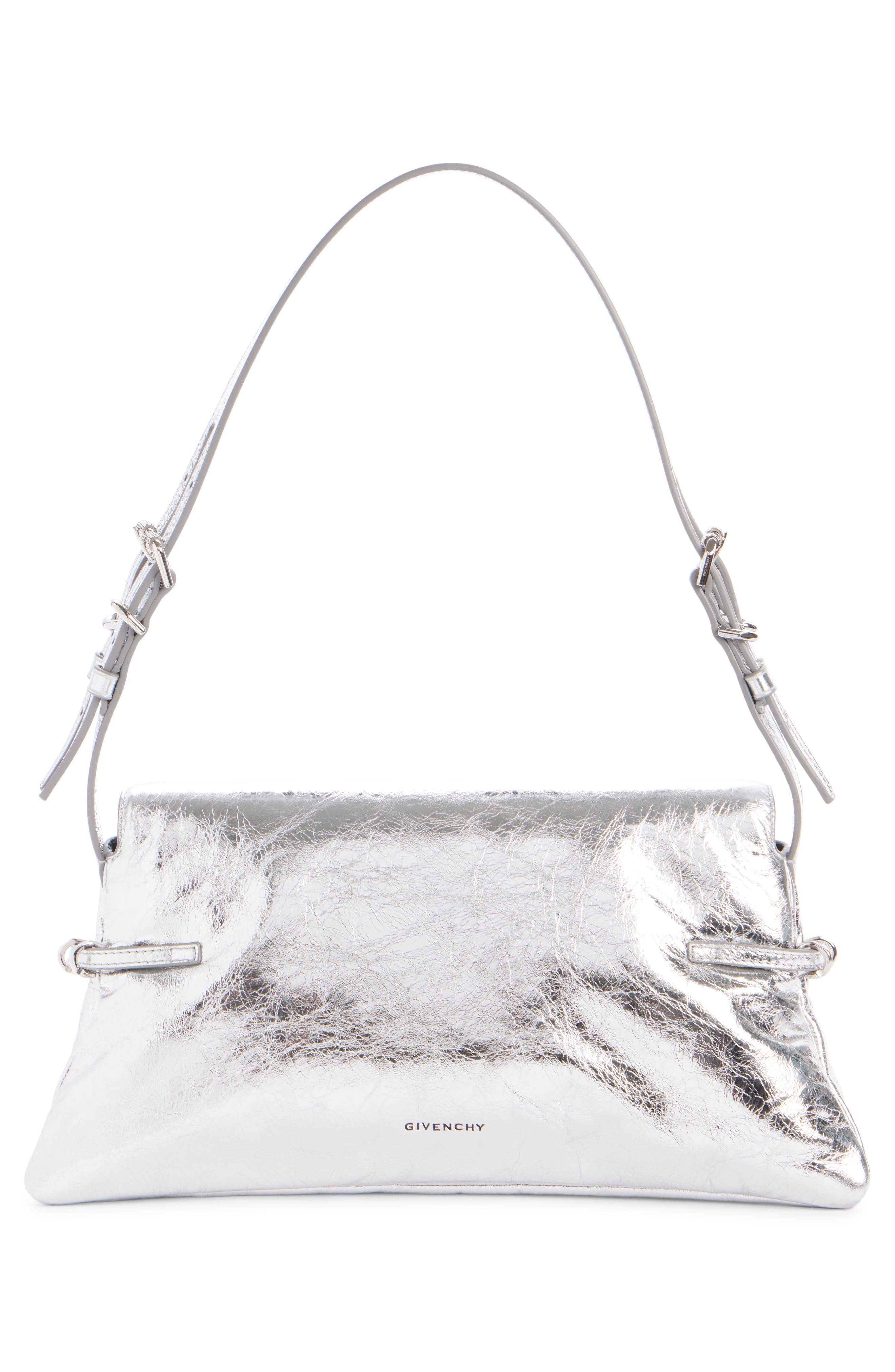 Givenchy Small Voyou Metallic Leather Shoulder Bag, Alternate, color, 
