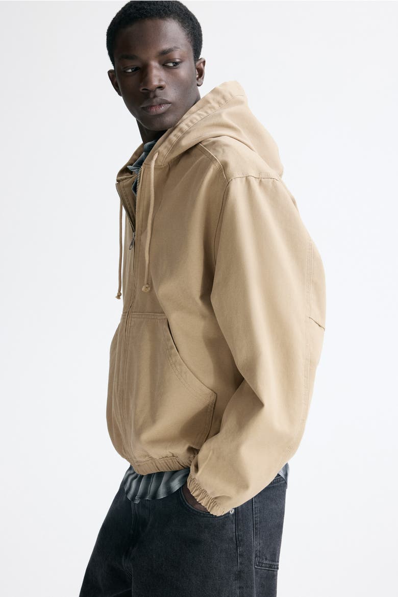 Hooded Workwear Jacket, Alternate, color, Beige
